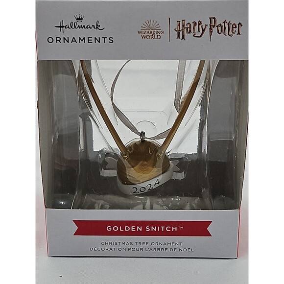 2024 New Hallmark Harry Potter Golden Snitch Red Box Christmas Ornament - Picture 2 of 12